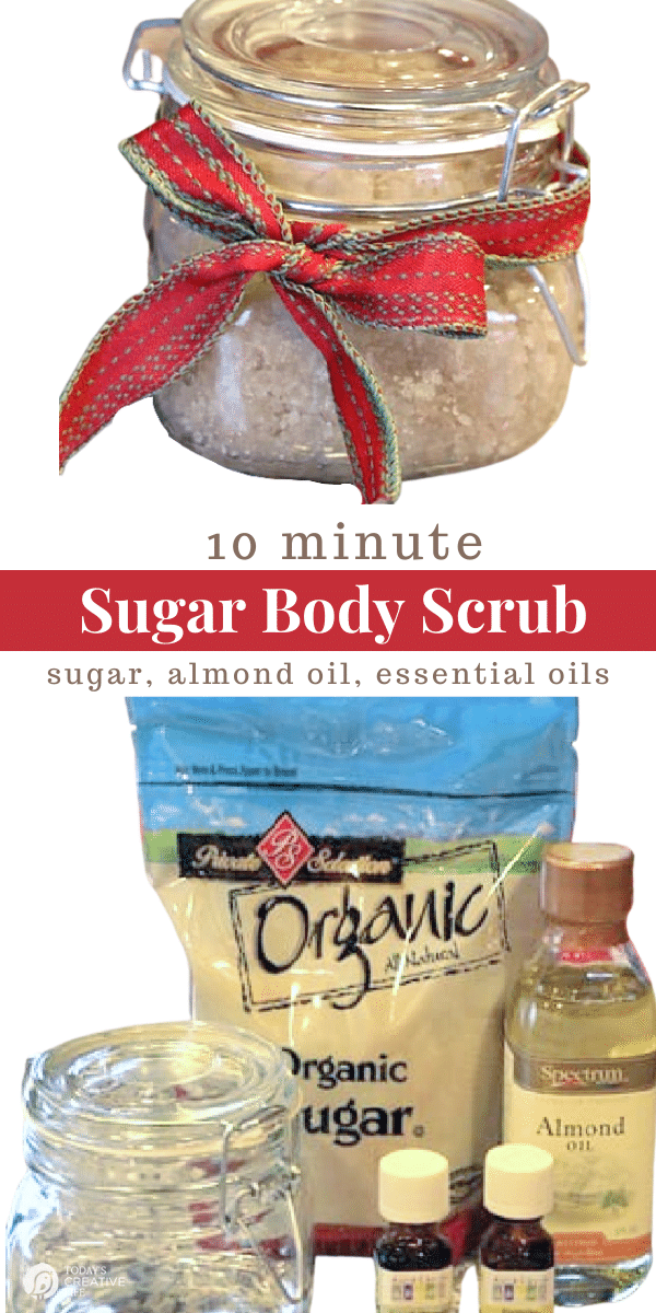 collage image \ How to make a sugar scrub in 10 minutes.