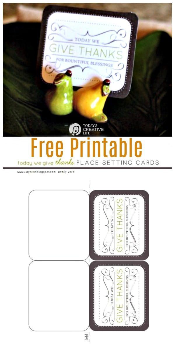 Thanksgiving Table Place Cards Free Printable | Simple Thanksgiving Table ideas | Click for your free download. 