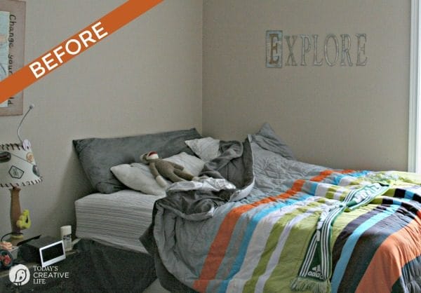 Boy Bedroom Makeover BEFORE | TodaysCreativeLife.com