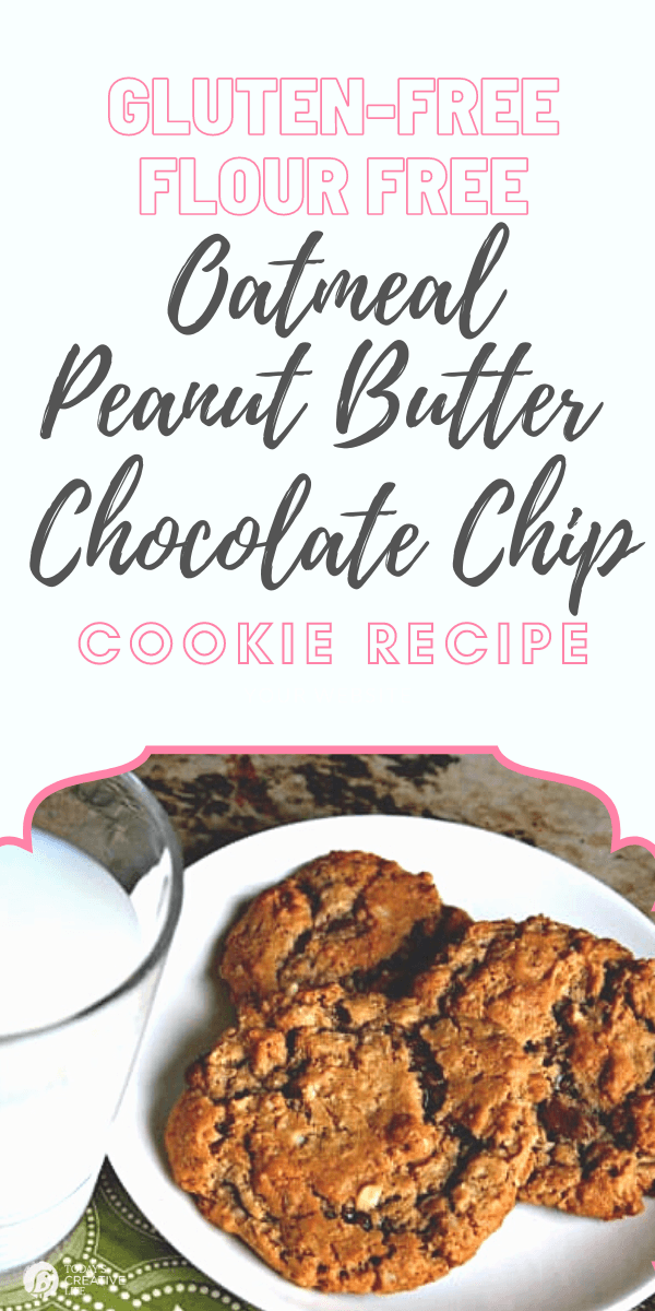 Oatmeal Peanut Butter Chocolate Chip Gluten-Free Cookie recipe on a platter