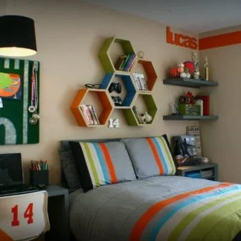Cool Bedrooms for Teen Boys | Boy Bedroom Ideas | Decorate a sports theme boy bedroom | Click on the photo for more details. TodaysCreativeLife.com