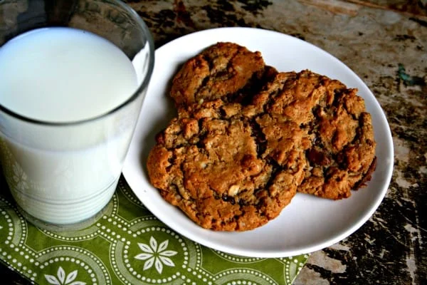 Gluten Free Cookie Recipe  served on a white plate with a glass of milk. 
