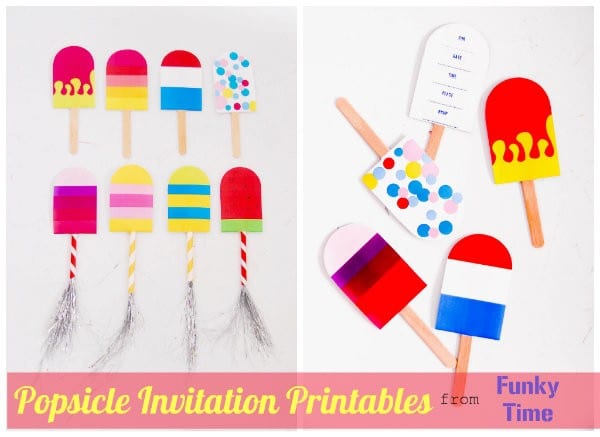 Popsicle Party Printables | Printable party invites| Printable invitations | Designed by FunkyTime for Today's Creative Life. See more creative printables on TodaysCreativeLife.com