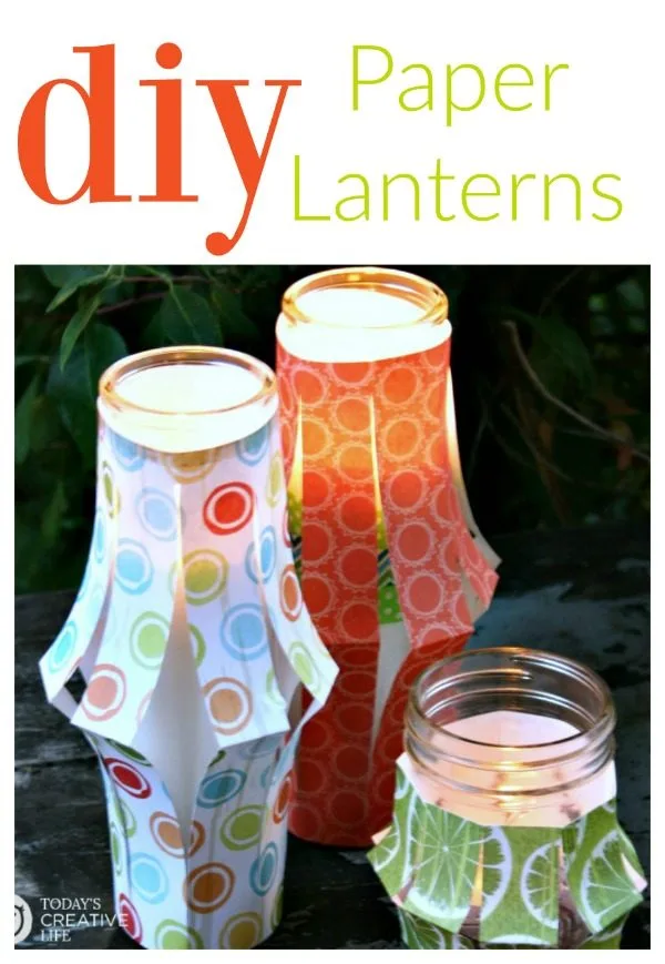 Paper Lantern Tutorial | This simple DIY Craft is great for party or patio decorations. Paper Crafts | See it on TodaysCreativeLife.com