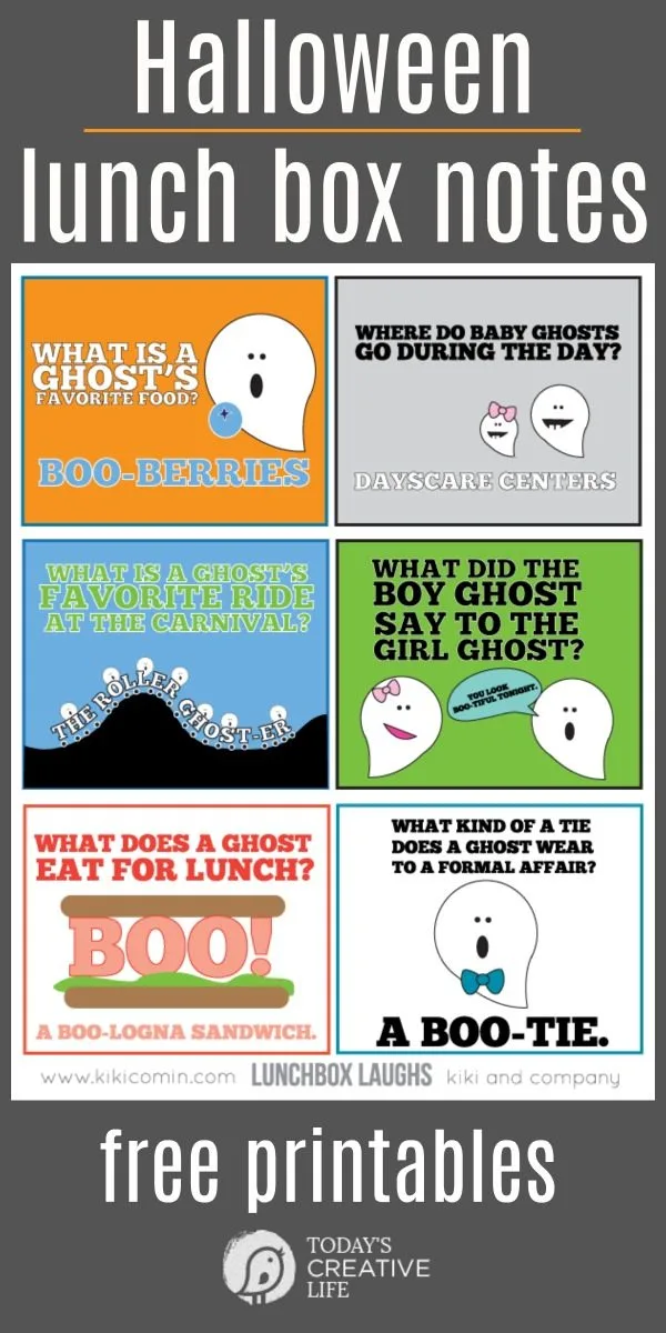 Halloween Printables | Free Printable Lunch Box Notes for Halloween. Great for class parties & sack lunches. Halloween Ideas found on TodaysCreativeLife.com