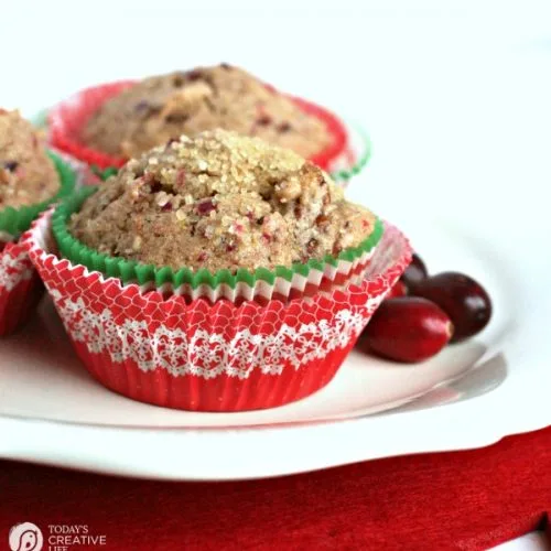 Cranberry Muffin Recipe with Pecans | TodaysCreativeLife.com