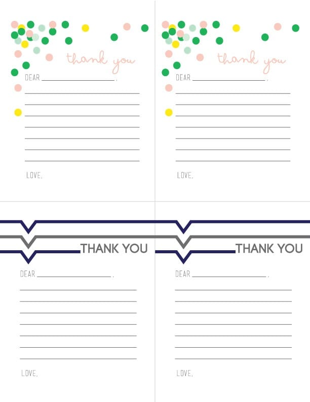 6 best images of cute thank you notes printable printable birthday ...