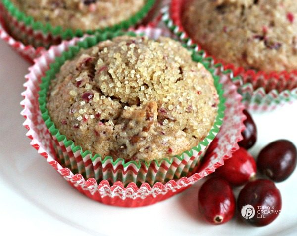 Cranberry Muffin Recipe with Pecans | TodaysCreativeLife.com