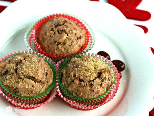 Cranberry Muffins with Pecans made with cranberry sauce | TodaysCreativeLife.com