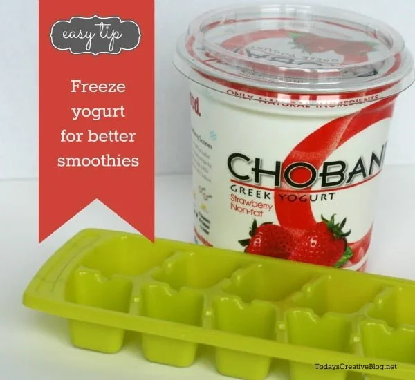 Freezing Yogurt for smoothie recipes | frozen yogurt cubes in a variety of flavors make it easy and fast smoothie making. Click the photo to see more. TodaysCreativeLife.com