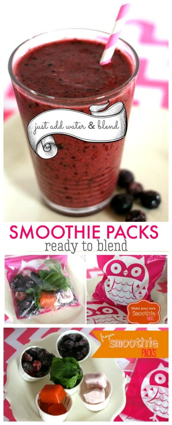 Ready to Blend Frozen Smoothie Packs | DIY Smoothie Kit | Freeze juices, fruits, veggies ready to blend! TodaysCreativeLife.com