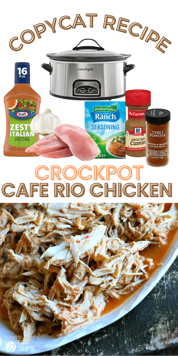Cafe Rio Recipe for Shredded chicken. Ingredients listed
