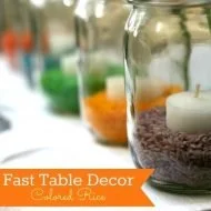 Colored Rice Easter Table Decor