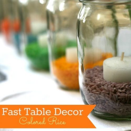 Colored Rice Easter Table Decor \ This easy craft is great for making fast table decor. Click on the photo for directions.