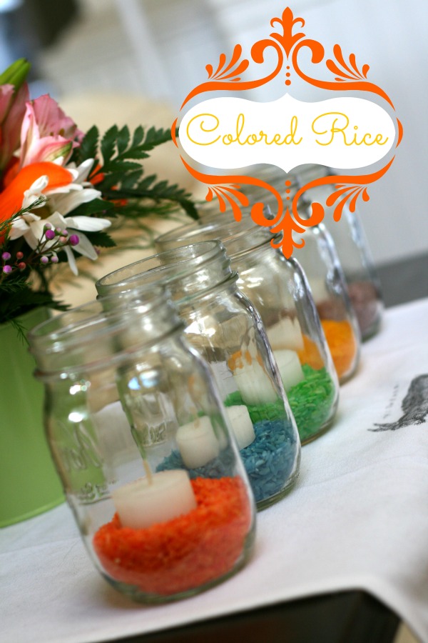 Colored Rice Easter Table Decor \ This easy craft is great for making fast table decor. Click on the photo for directions. 