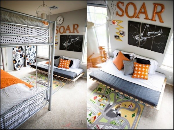 airplane themed boys bedroom