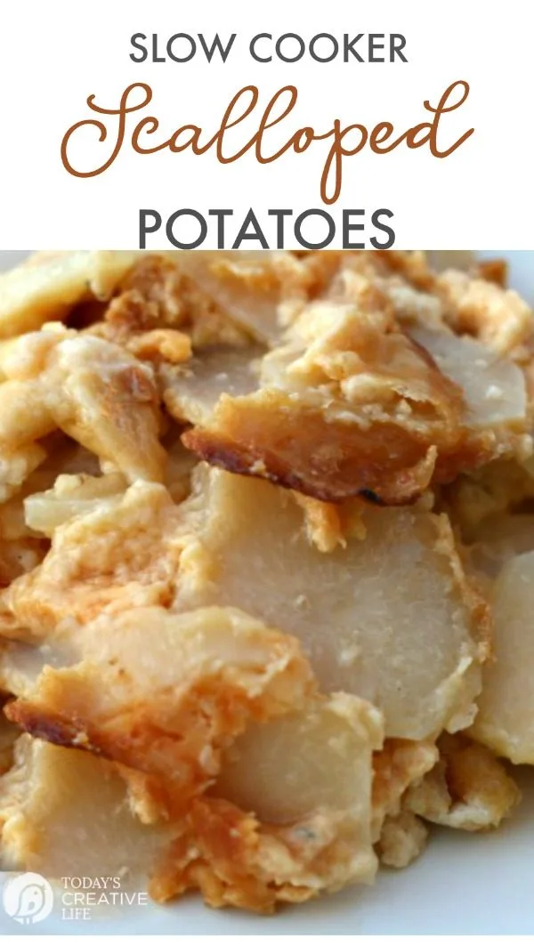 titled image (and shown) Crockpot Scalloped Potatoes