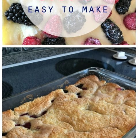 Easy Blackberry Cobbler Recipe | Fluffy Cake like berry cobbler! Easy to make. Fresh berries or frozen. Grab the recipe on TodayscreativeLife.com