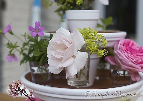 Garden Centerpiece ~ Easy Summer Table by Songbird. Create this easy DIY centerpiece with simple items. Click for the tutorial. 