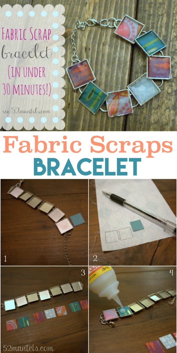 DIY Bracelet Tutorial | This fabric scrap bracelet can be made in less than 30 min! Easy crafts for kids. See the tutorial on TodaysCreativeLife.com