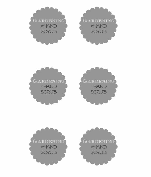 free printable Garden Hand Scrub Labels