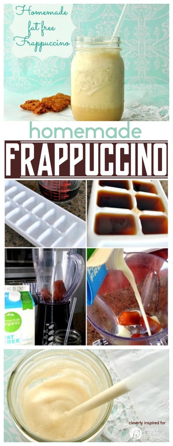 Frappuccino Recipe | Homemade Frappuccino recipe you can make right in your own kitchen! Coffee house taste without the cost! Cleverly Inspired shared on TodaysCreativeLife