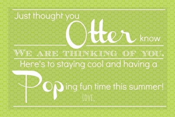 Summer Otter Pops Gift Idea with a free printable label. Summer gift idea | Somewhat Simple for TodaysCreativeLife.com