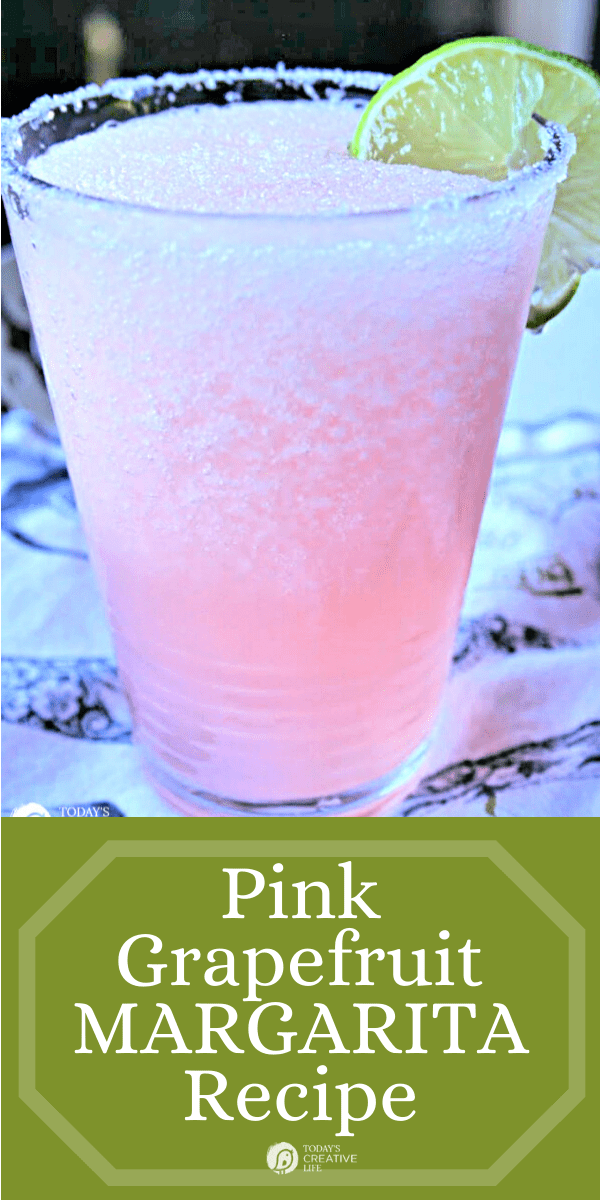 Glass with pink slushy margarita 