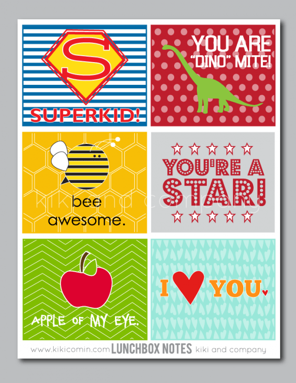 printable lunchbox notes | TodaysCreativeBlog.net