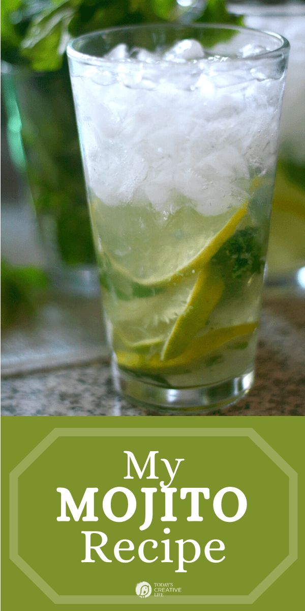 Mojito cocktail in a glass.