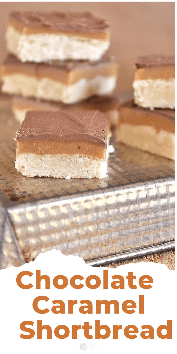 Chocolate caramel layered shortbread cookies