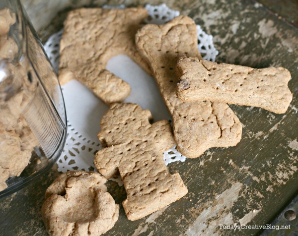 homemade dog biscuits made with peanut butter and coconut oil