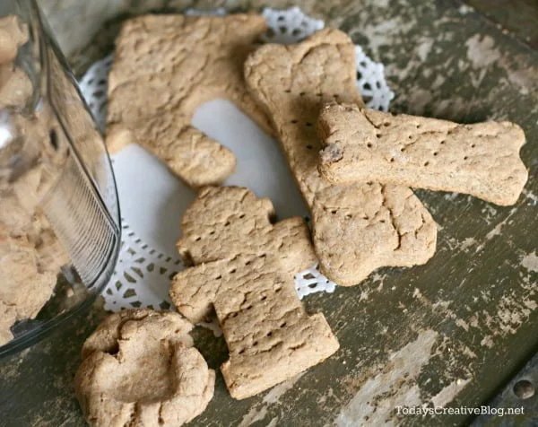 homemade dog biscuits made with peanut butter and coconut oil