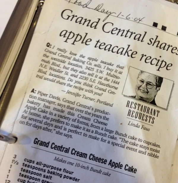 Cream Cheese Sour Cream Apple Cake | This is a favorite apple tea cake from a bakery here in Portland. Like a quick bread, but much better! Find the recipe on TodaysCreativeLIfe.com