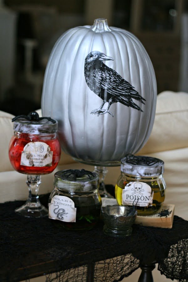 DIY Halloween Apothecary Jars - Designed Simple