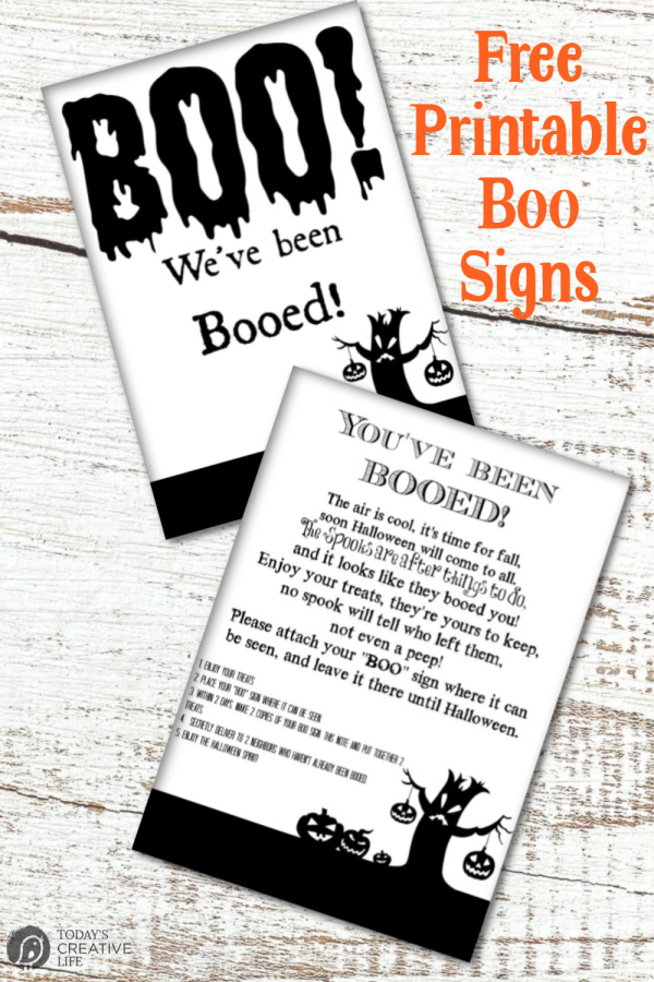 printable You've been Boo'd sign Halloween game