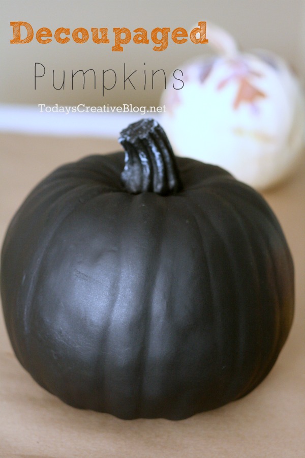 No Carve Decoupaged Pumpkins | TodaysCreativeBlog.net