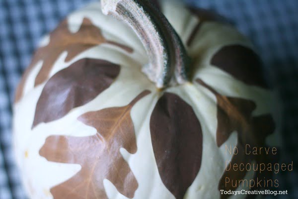 No Carve Decoupage Pumpkins | TodaysCreativeBlog.net