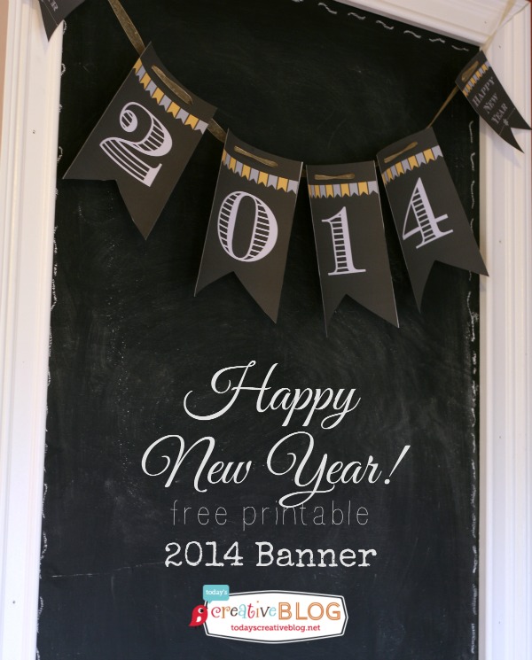 2014 Happy New Year Printable Banner | TodaysCreativeBlog.net
