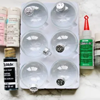 How to Make Glitter & Painted Glass Ornaments - Supplies needed | Step by step instructions on TodaysCreativeLife.com