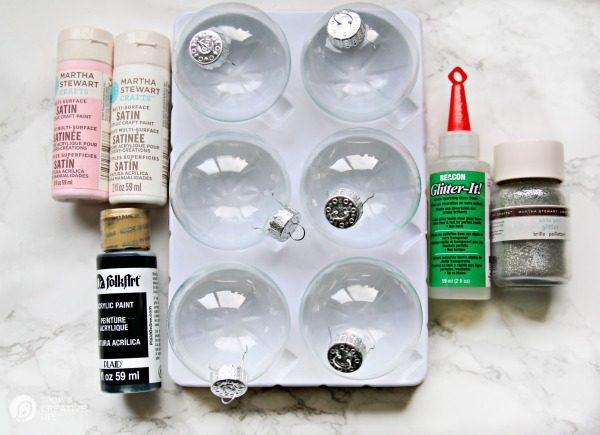 How to Make Glitter & Painted Glass Ornaments - Supplies needed | Step by step instructions on TodaysCreativeLife.com