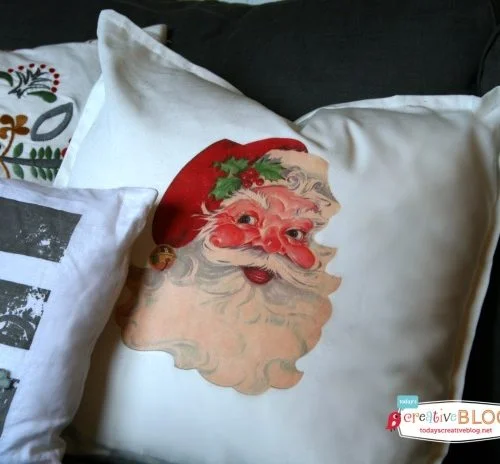 DIY Iron On Santa Pillow | TodaysCreativeblog.net