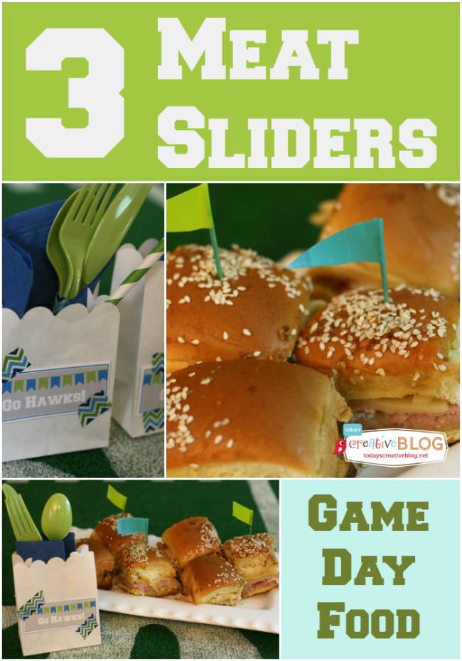 Football Food Ideas | 3 Meat and Cheese Sliders | TodaysCreativeBlog.net