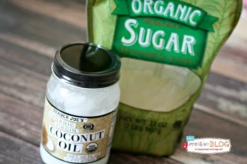 Ingredients for making sugar body scrub