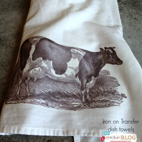 Iron on Transfer Dish Towels | TodaysCreativeBlog.net