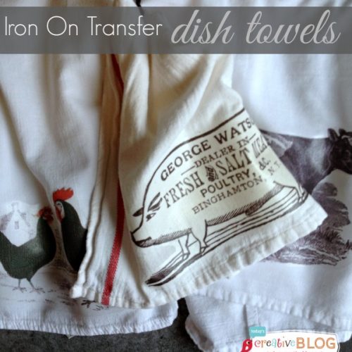 Iron on Transfer dish towels | TodaysCreativeBlog.net