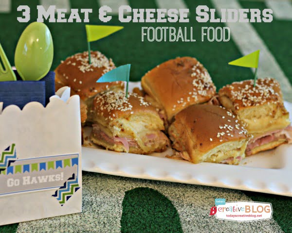 Football Food Ideas | 3 Meat and Cheese Sliders | TodaysCreativeBlog.net