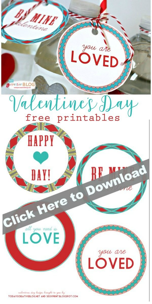 Printable Valentine Tags | Free printable Valentines Day gift tags and labels. See more on TodaysCreativeLife.com