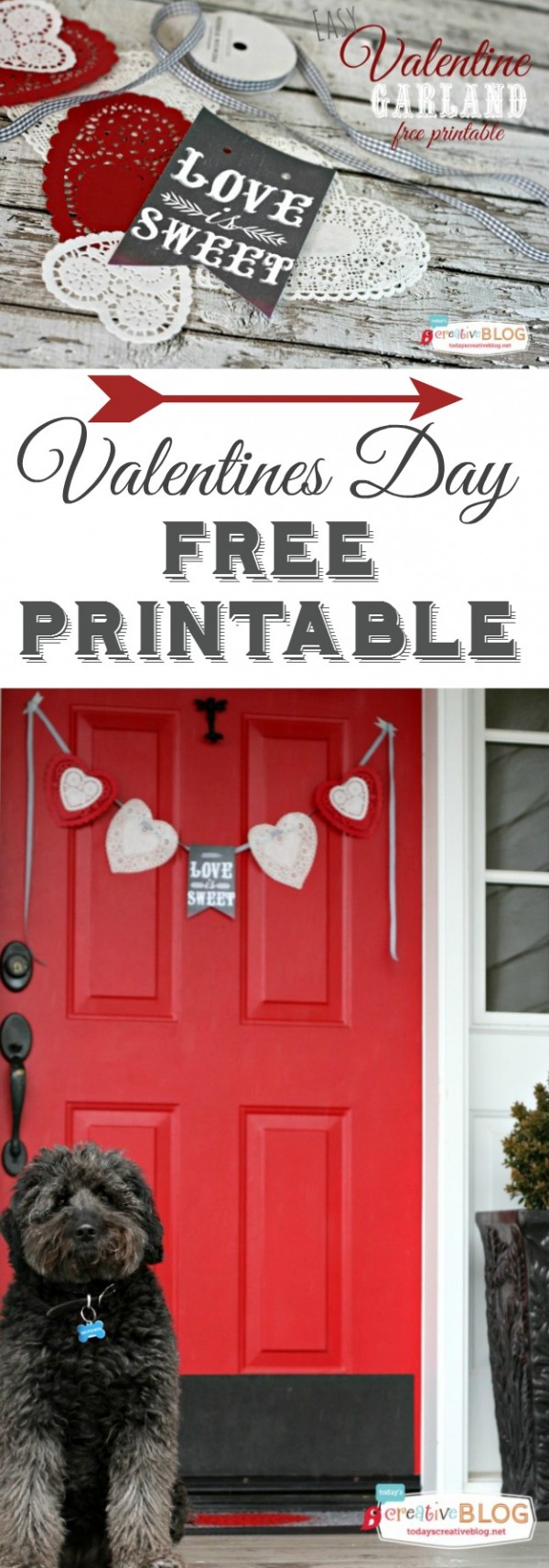 Valentines Day Free Printable Banner | TodaysCreativeBlog.net