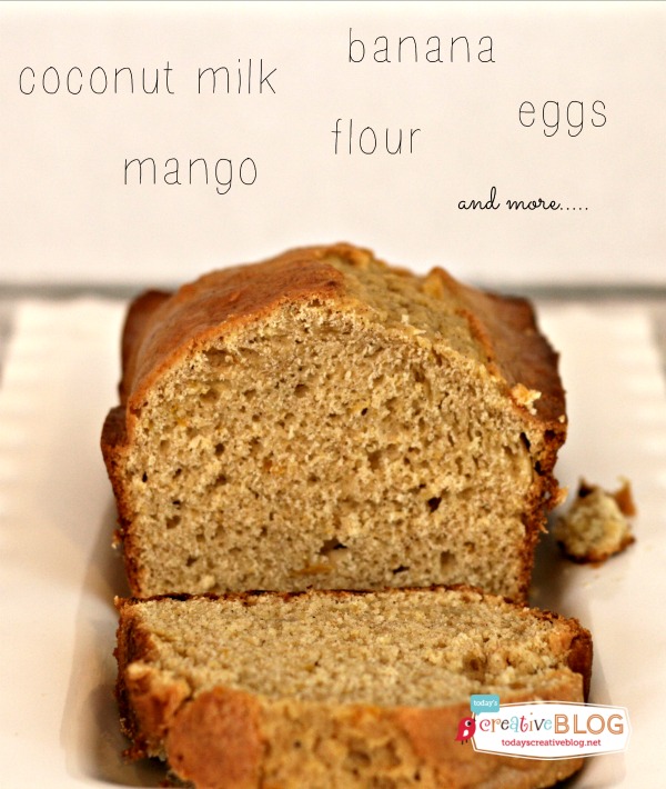Banana Mango Coconut Milk Bread | TodaysCreativeBlog.net